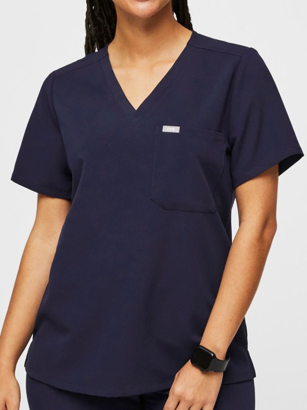 FIGS Navy Medium Catarina One-Pocket Scrub Top